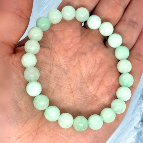 Burmese Jade Gemstone Bracelet 8MM | Handmade Crystal Healing Jewelry - Picture 6 of 10